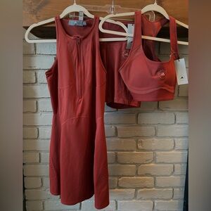 Stella McCartney Women's Burnt Orange Midi Dress, Bra and Shorts (36 = size 4)